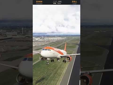 Amsterdam to London, Smooth take off, Scary Glidescope! #msfs2024 #fenixa320 #london #amsterdam